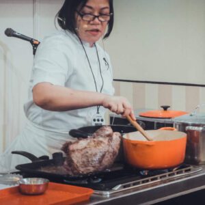 Chef Vicky Pacheco FlatIron dishes -demo.