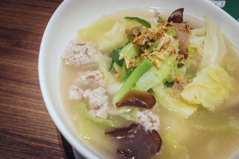 ginisang repolyo with pork and mushrooms