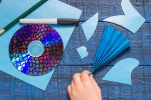 Homeschool Art Project: CD Fish Art 6