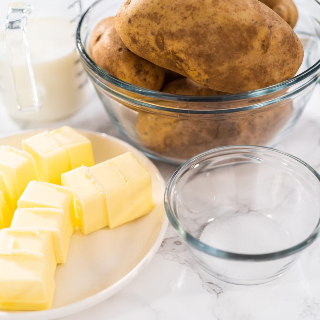 Creamy Instant Pot Mashed Potatoes 5 mashed-potatoes-ingredients-butter-milk.jpg